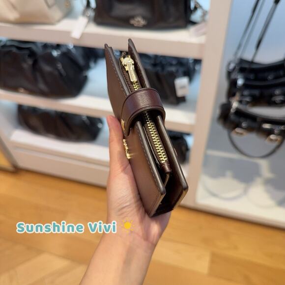 NWT Coach 2-in-1 Wallet Smooth Leather CCL71 IM/ESPRESSO Gold - Picture 2 of 11